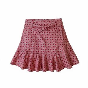 Never A Wallflower Red Ruffled Prairie with Tie Waist, XS